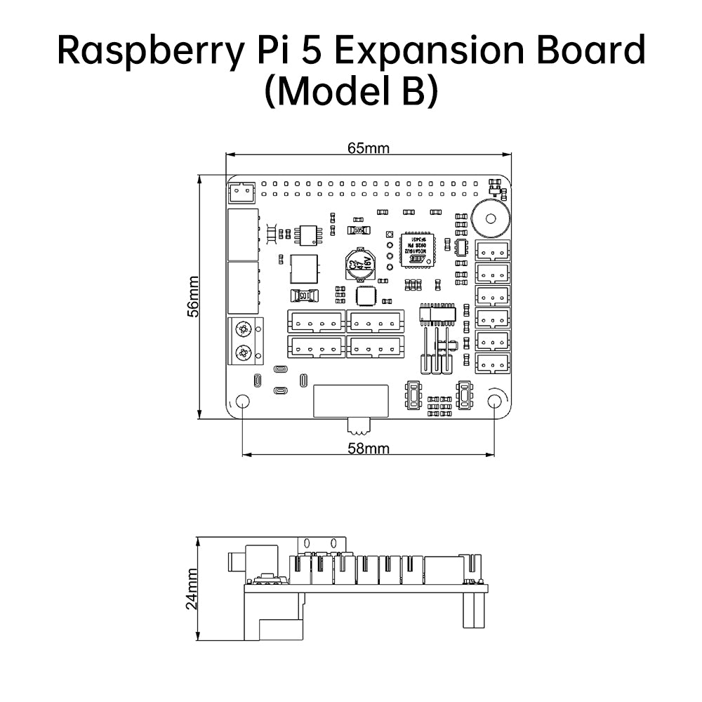 Raspberry Pi 5 Expansion Board, Servo Motor Driver, ROS Robot Manipulator Arm Smart Car Controller